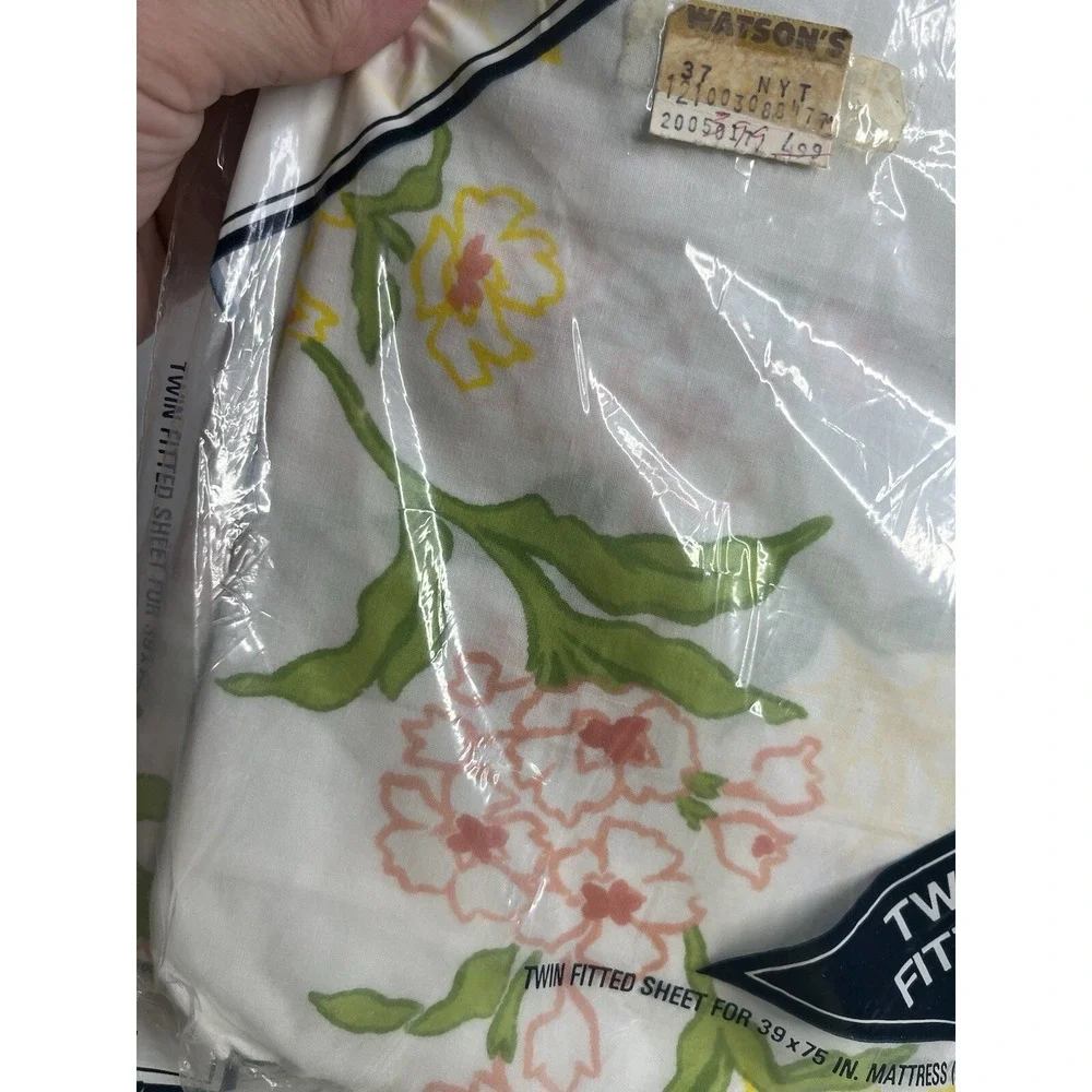 Pacific Twin Fitted Sheet Lot Of 2 Lady Alison White‎ Floral